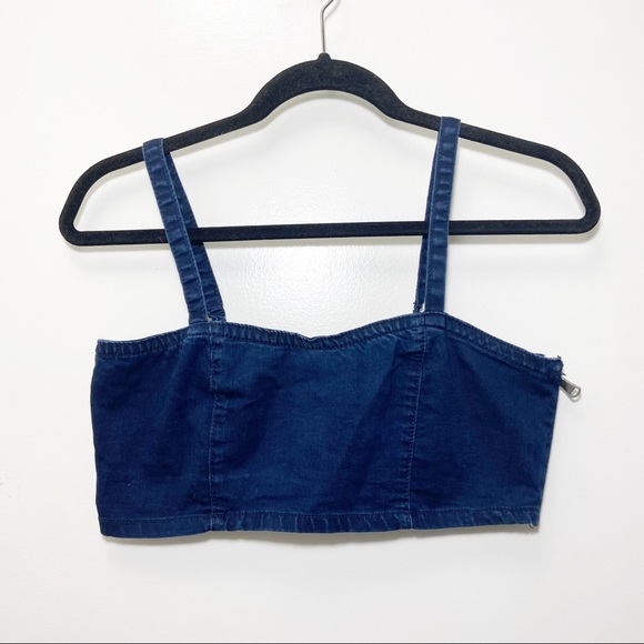 Forever 21 Denim Cami Cropped Bralette Tank M - Picture 4 of 8